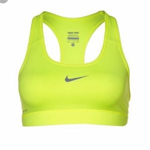 Neon Yellow Nike Dri Fit Sports Bra